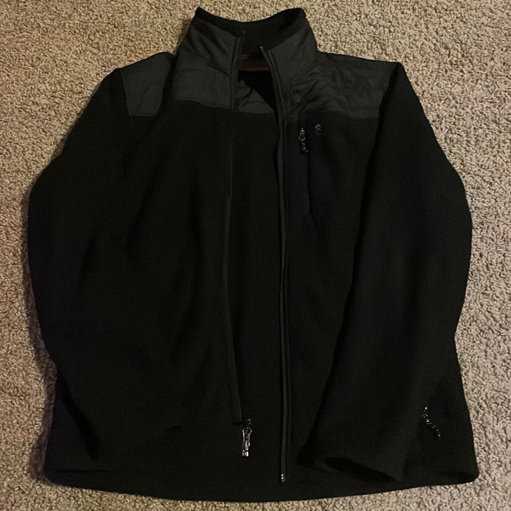 Free country black zip up fleece coat size small 34-36